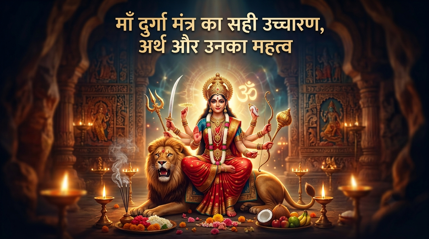 माँ दुर्गा मंत्र का सही उच्चारण, अर्थ और उनका महत्व