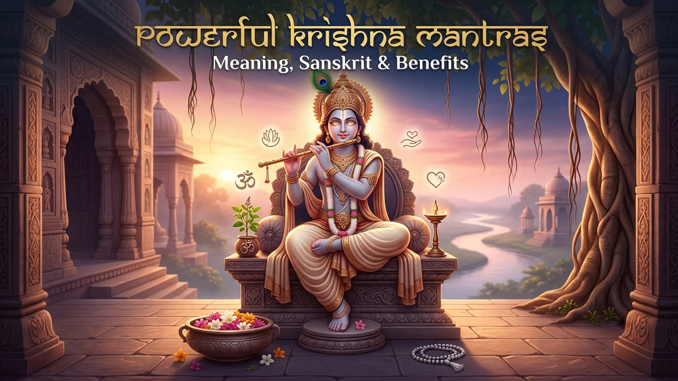 Powerful Mantras of Lord Krishna: Meaning, Sanskrit & Benefits