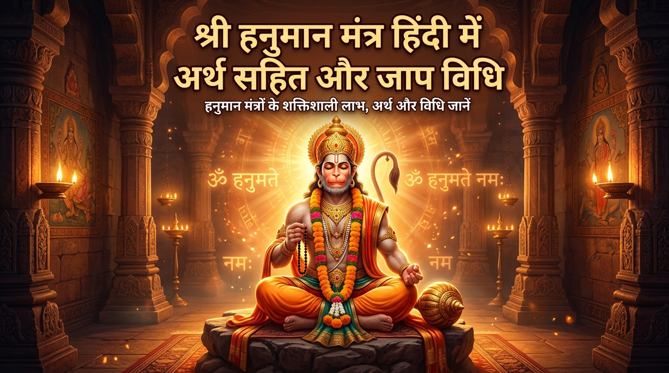 श्री हनुमान मंत्र हिंदी में अर्थ सहित और जाप विधि
